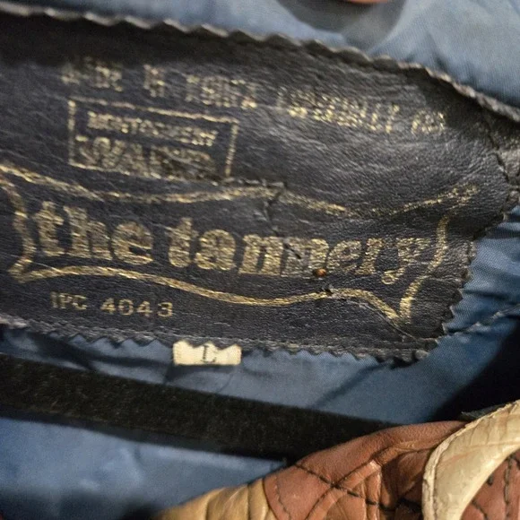 Vintage Korean Multicolor Leather Fish Scale Patchwork Jacket Womens L - Picture 3 of 16